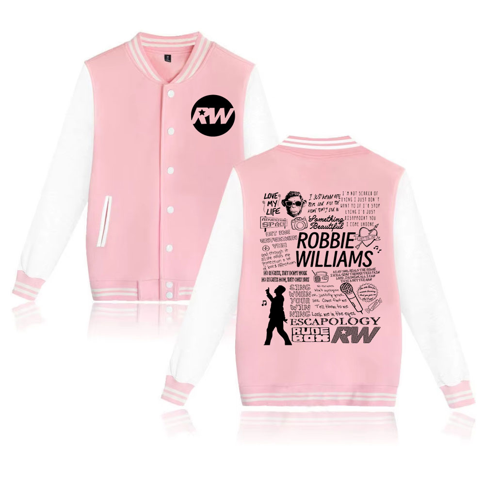 Robbie Williams 2025 Tour veste d'uniforme de Baseball femmes vestes de Baseball pour les Fans manteau cadeau pour hommes