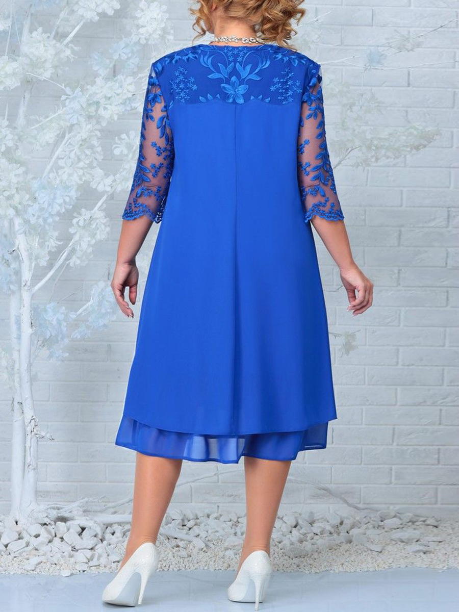 Robe d'été grande taille pour femme, nouvelle mode, broderie, Patchwork, élégante, robes courbées pour fête de mariage, 2025