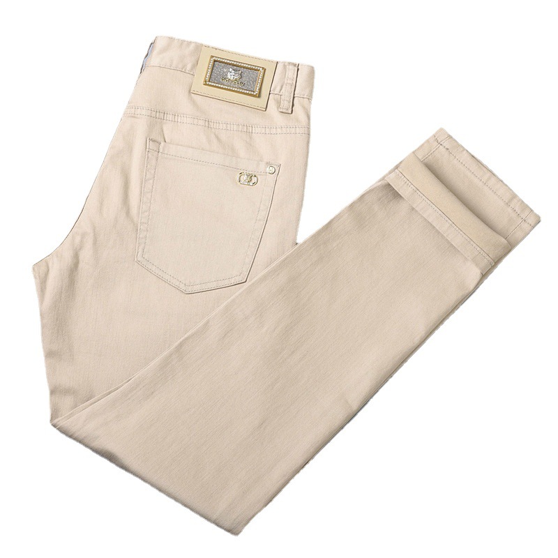 Jeans de Haute Qualité en Coton Délavé, viser Légers et Luxueux, Style Droit, Marque de Mode, Décontracté et Polyvalent, Nouvelle Collection 2024