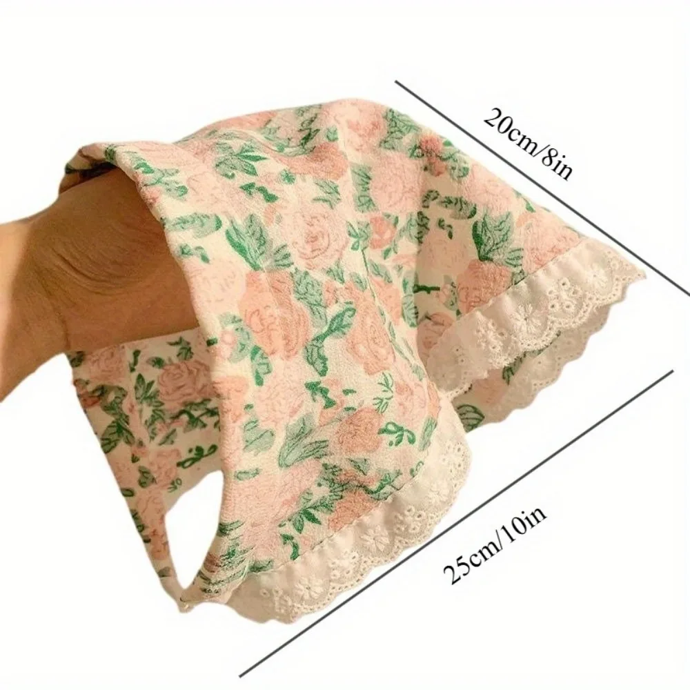 1 pièce Foulard vintage en dentelle florale antidérapant, bandana triangulaire avec pince à cheveux, accessoire capillaire pour femme pour la plage et les vacances, décoration de plage