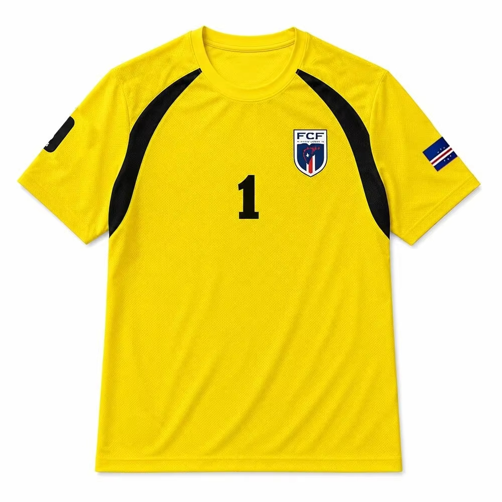 Maillot de football unisexe Cap-Vert Vozinha à manches courtes pour supporter et supporter de l'équipe, idéal pour les entraînements et les matchs, haut d'été