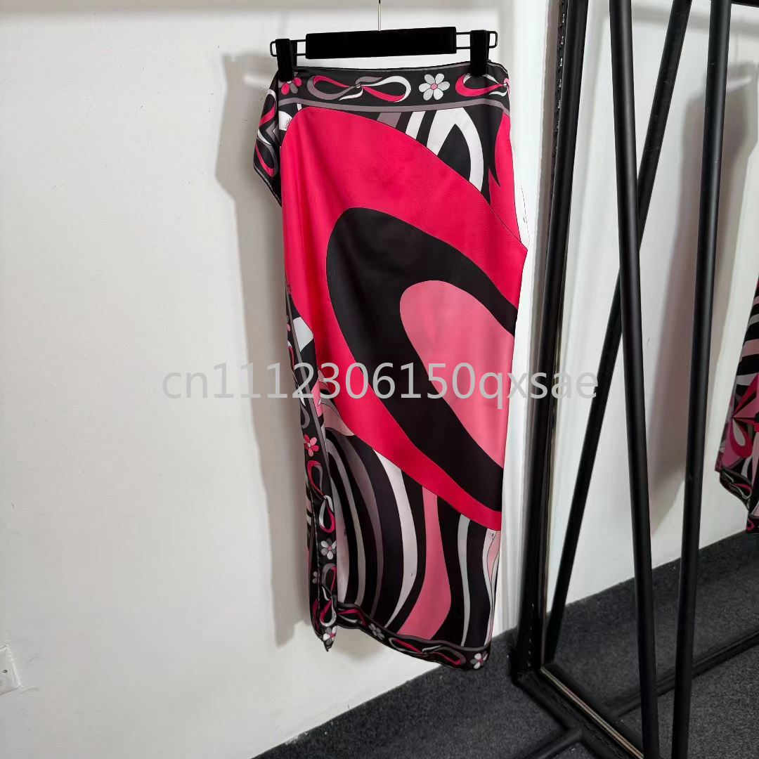 Écharpe en soie noire pour femme avec logo signature, écharpe carrée pour femme 90x90cm