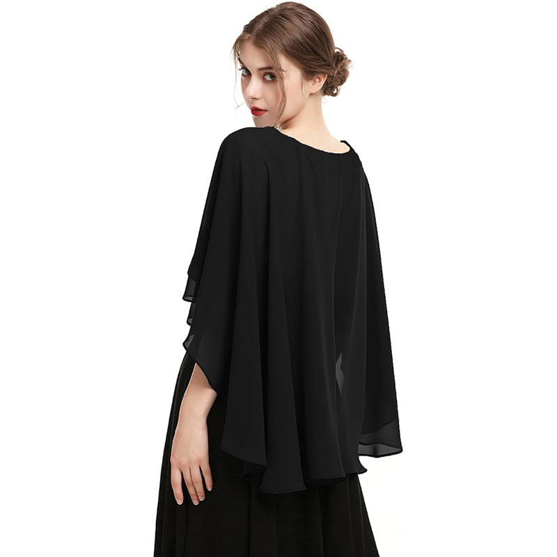 Châle et cape en mousseline pour femmes, pour robes de soirée, mariages et comme couche extérieure pour la protection solaire et la discrétion