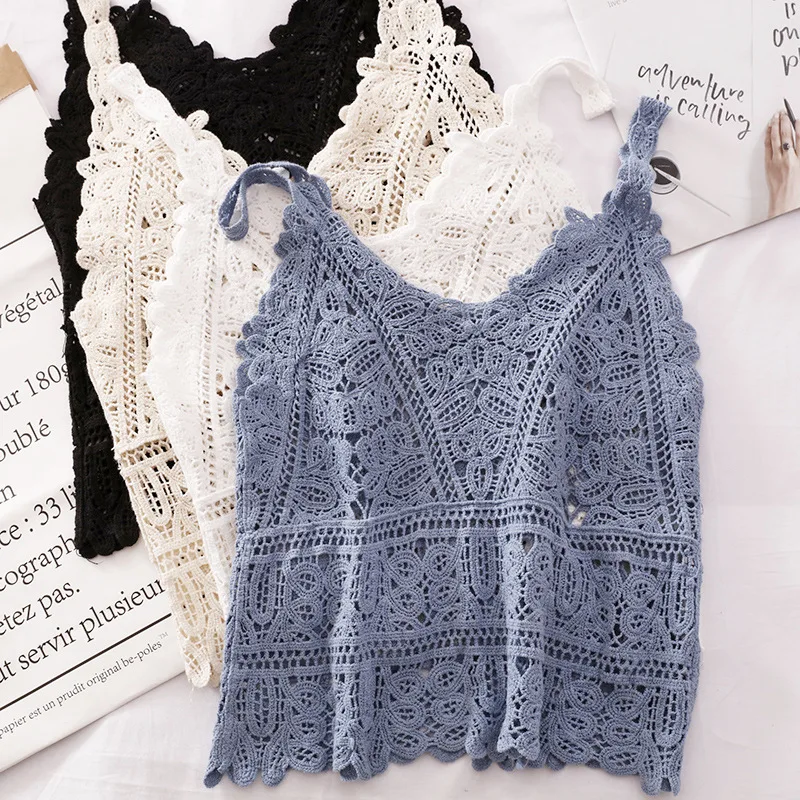 Vêtements de plage pour femmes, style bohème, chic, crochet, oeillet, précieux, vintage, édouardien, esthétique, Ibiza, Hiphélicoptère, gitane, camisole slim
