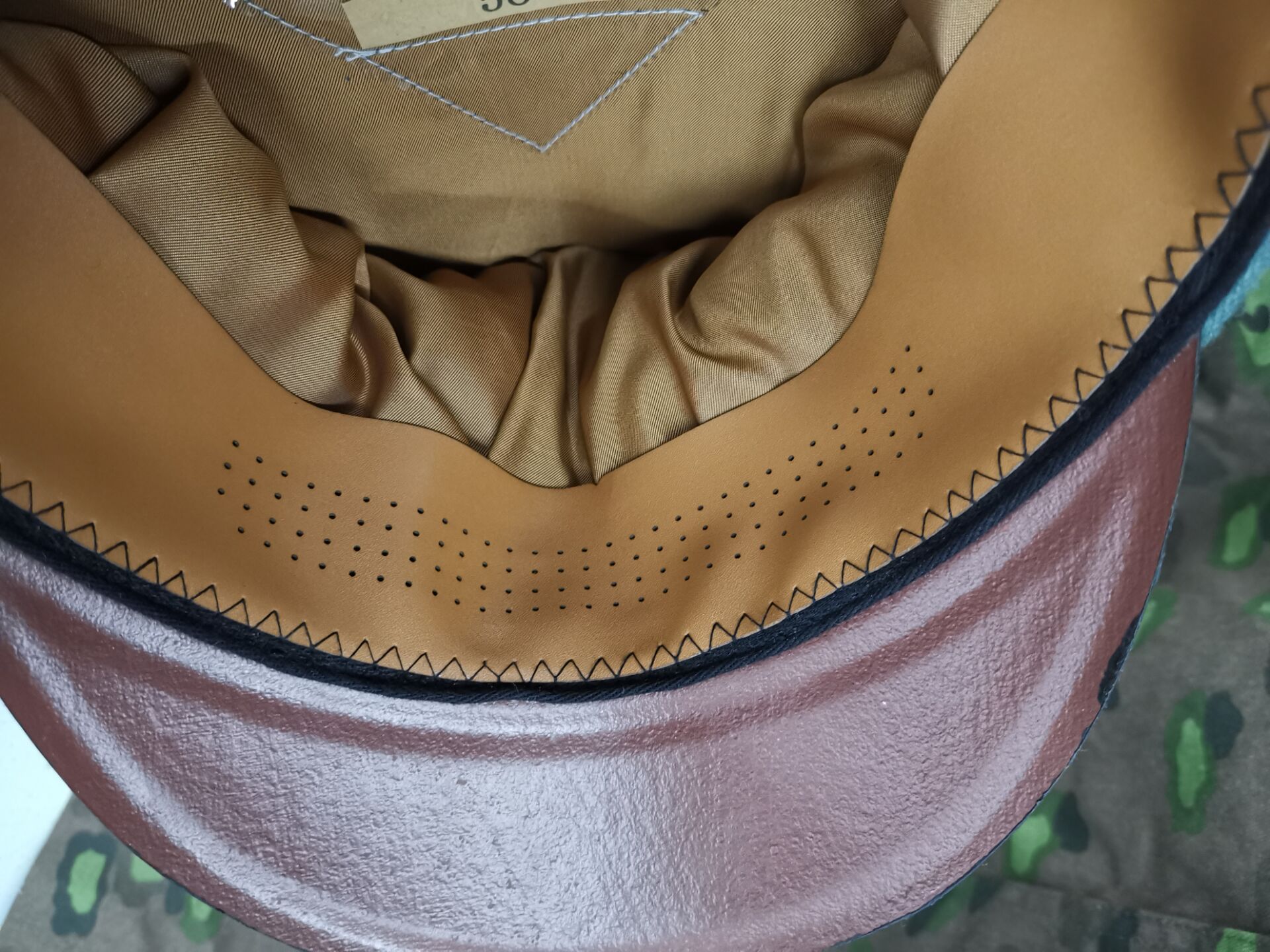EMD-Grand chapeau de soleil en laine sergé, style allemand, passepoil doré