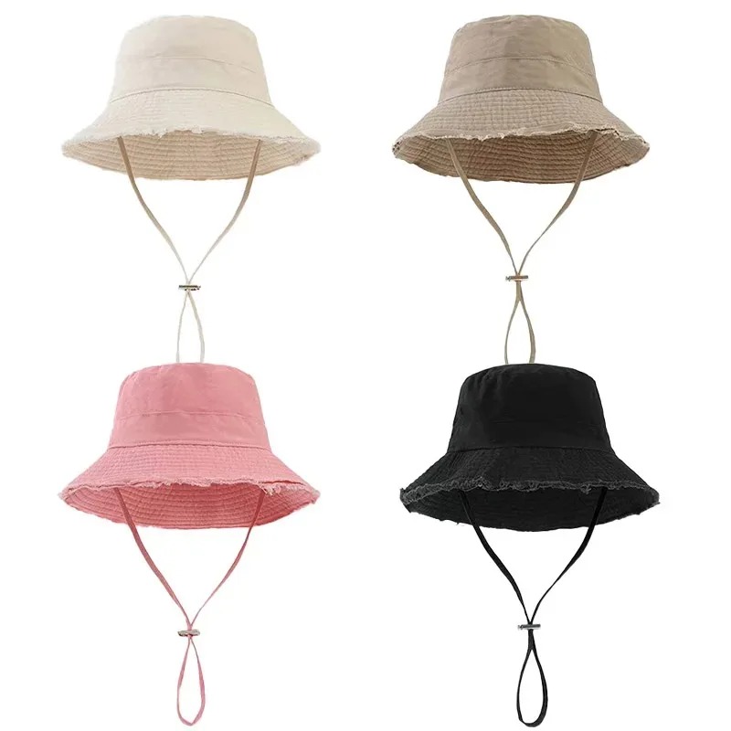Chapeau Bob d'été pour Femme, Style Coréen Rose, à Large Bord, Protection Solaire pour Plage et Voyage, Chapeau Panama