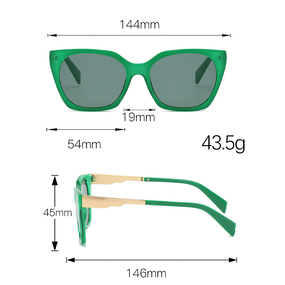 Lunettes de soleil Vintage pour femmes, à la mode, monture rouge éblouissante, motif vert doré, lentille luxueuse, décoration, lunettes pour femmes