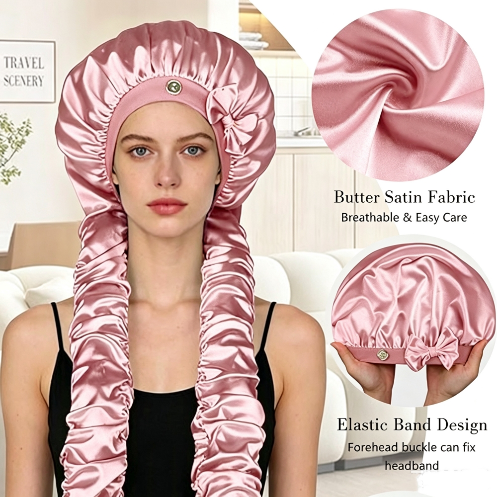 Bonnet de nuit pour cheveux bouclés, bandeau large, bonnet extra large pour cheveux longs, anti-frisottis, chapeau de nuit pour cheveux longs, protection pour coiffures tressées longues
