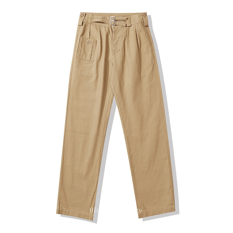 Okonkwo Bermuda d'inspiration militaire Pantalon Gurkha décontracté plissé à double boucle pour homme