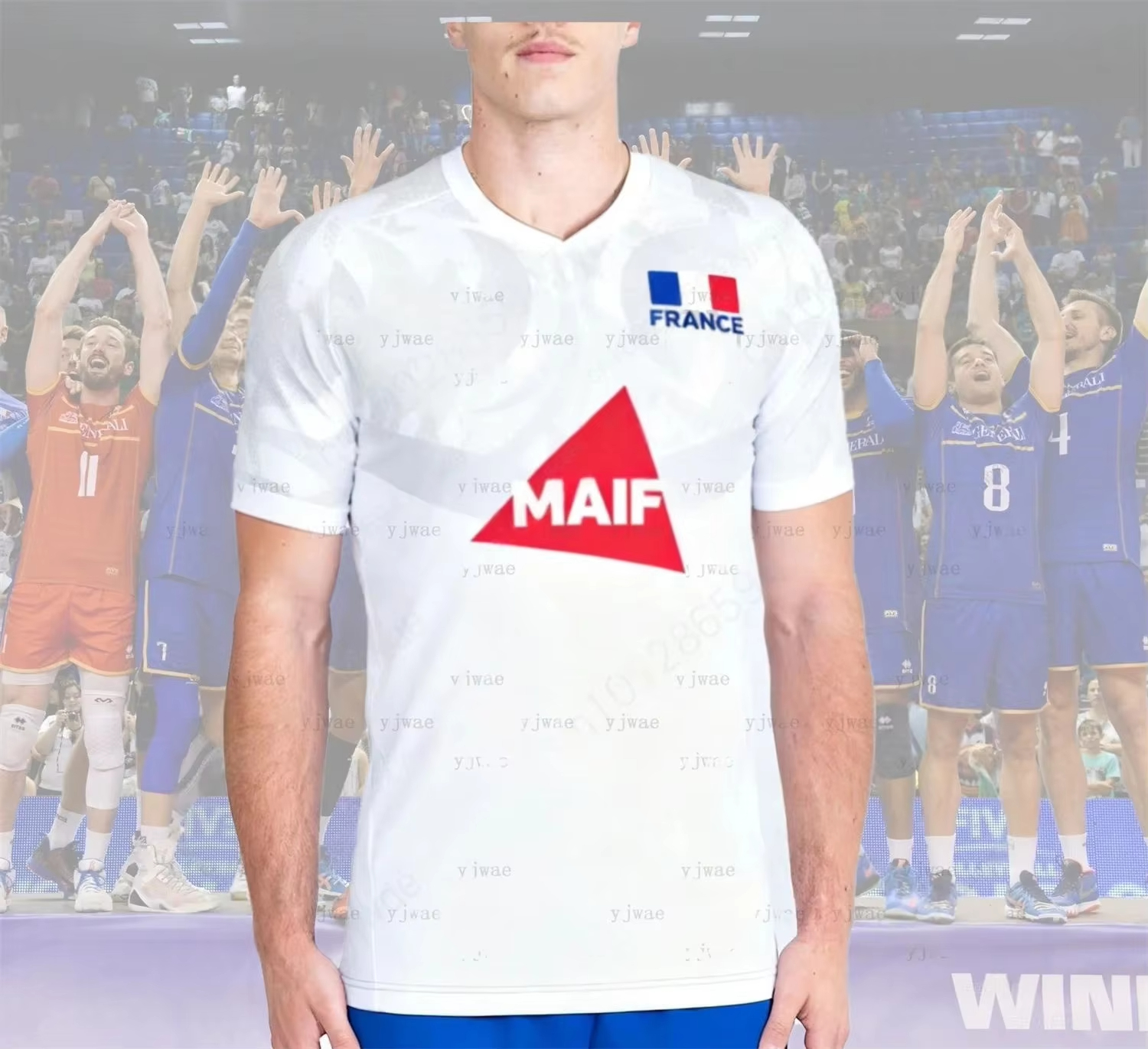 Nouveau Maillot de Volleyball 2026 – T-shirt d'Entraînement Respirant et à Séchage Rapide de l'Équipe Nationale de France – Vêtements de Sport pour Adultes