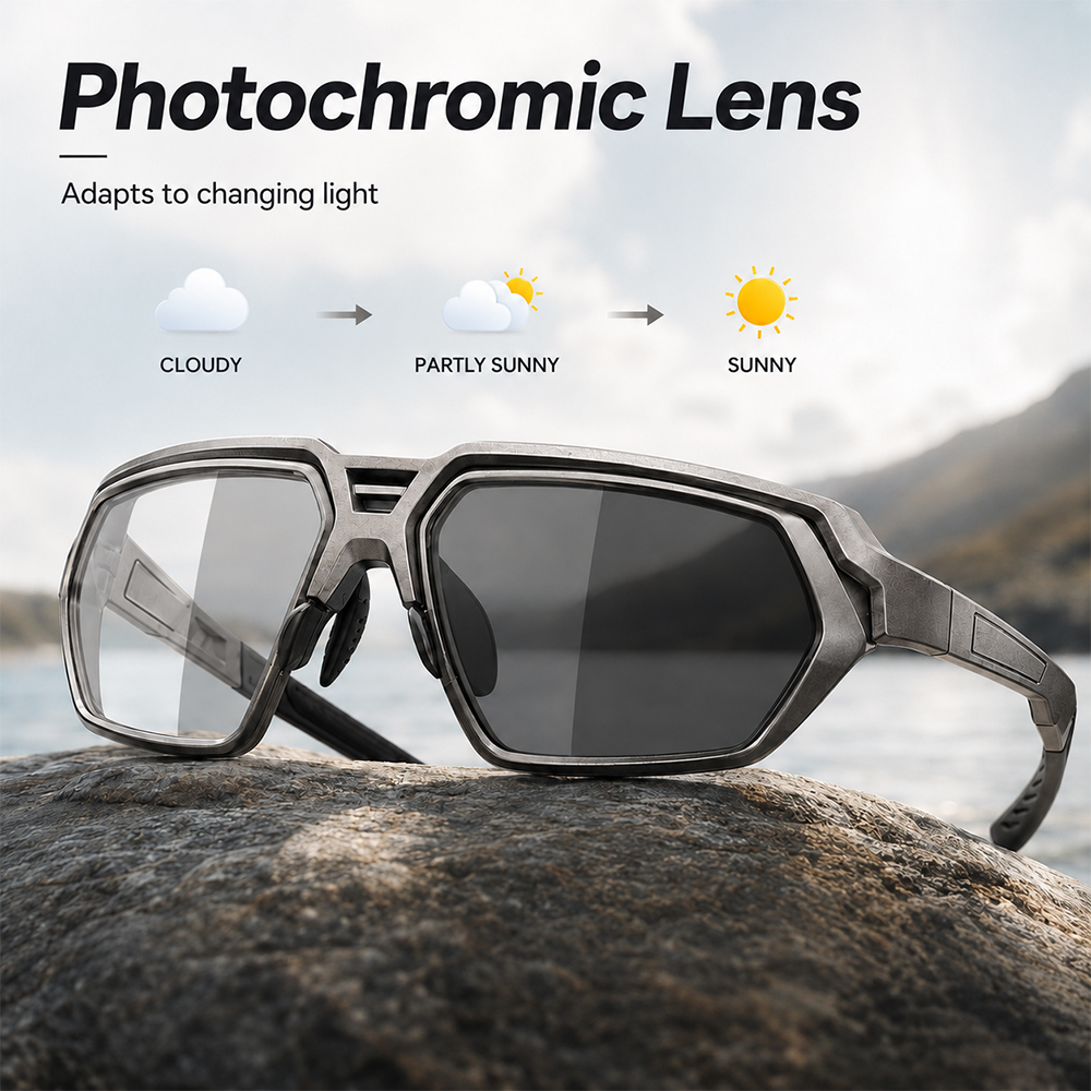Lunettes de soleil polarisées photochromiques pour hommes, UV400, lunettes de sport, coupe-vent, pour la pêche, la conduite, le cyclisme, la moto, l'extérieur