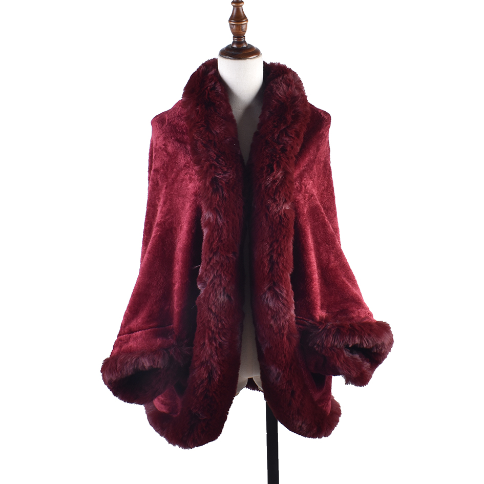 Cape en peluche à manches chauve-souris pour femmes, manteau chaud, cardigan d'hiver, grande cape adt, nouvelle mode