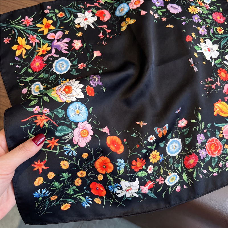 Nouveau Foulard Carré en Soie pour Femme, Marque de Luxe, 90 cm, Imprimé Satin, Hijab, Écharpe, Paréo, Bandana, Châle, Bandeau, Foulard Musulman