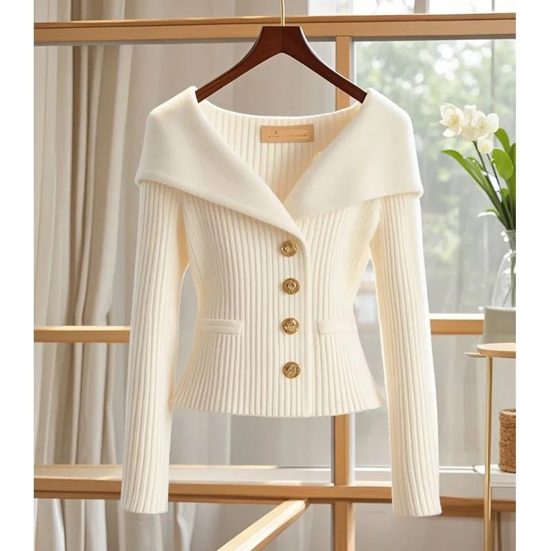 Automne hiver veste femmes tricoté pull Cardigan manteau 2025New solide à manches longues tricots chemises à fond femme décontracté hauts