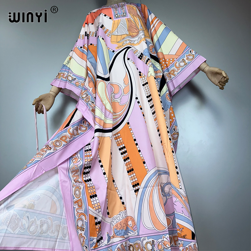 WINYI haute qualité robes musulmanes pour femme robe maxi florale femme caftan abaya dubaï luxe été bohème robe de soirée