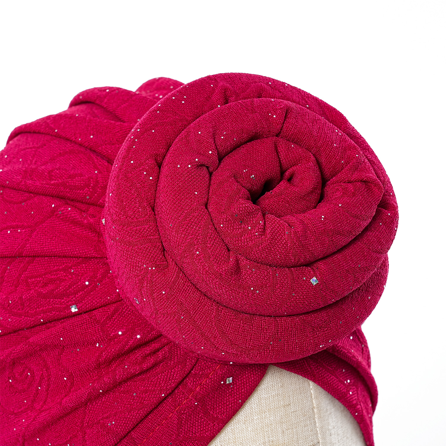 Brillant pré-fait noeud supérieur Turban fleur décor bandeau musulman dames couverture de cheveux bonnet élégant bandeau pour les femmes