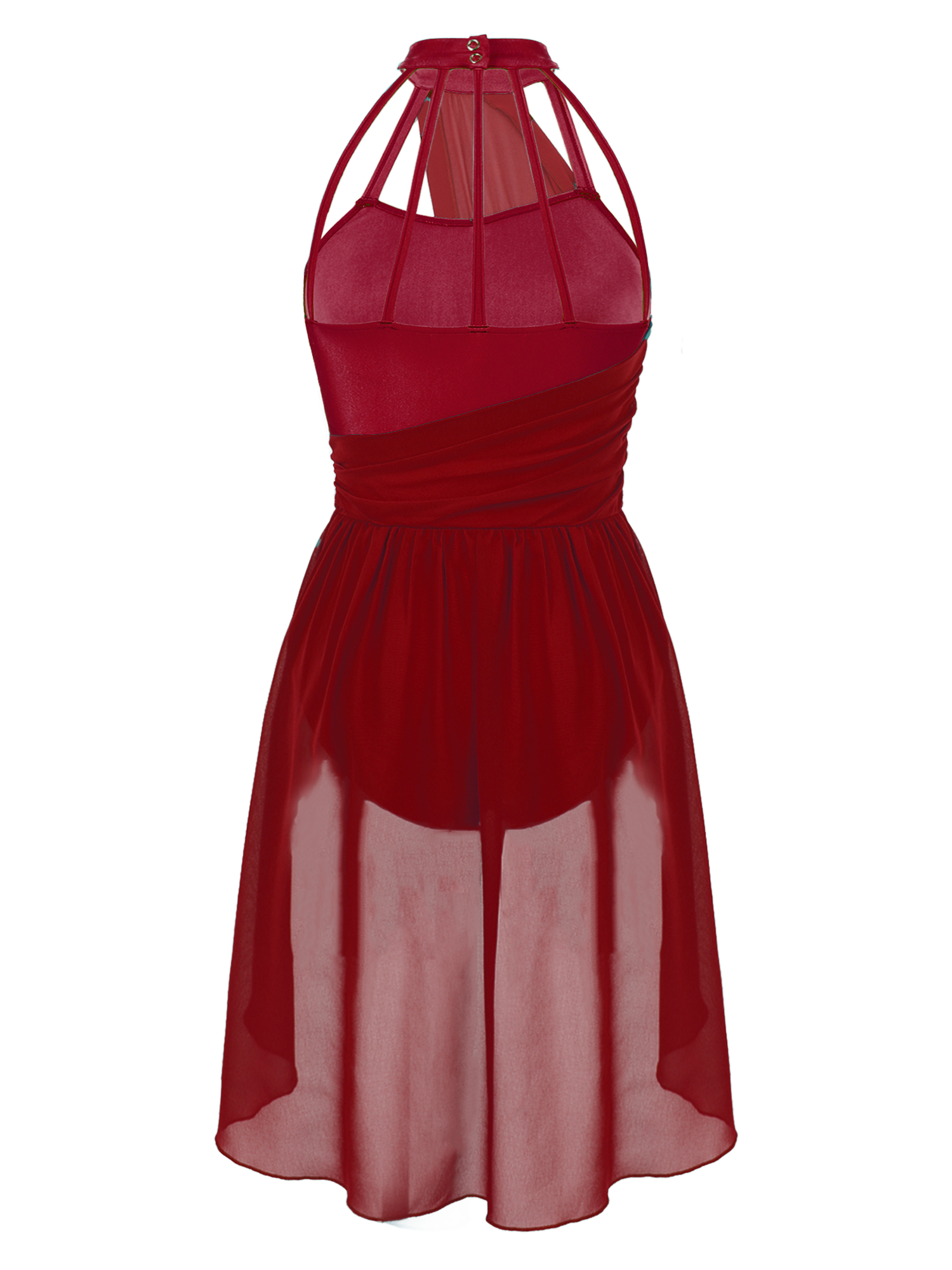 Robe de brevLyrique Contemporaine pour Femme Adulte, Costume en Mousseline Froncée, Patchwork, Ballet, Justaucorps, Ballerine