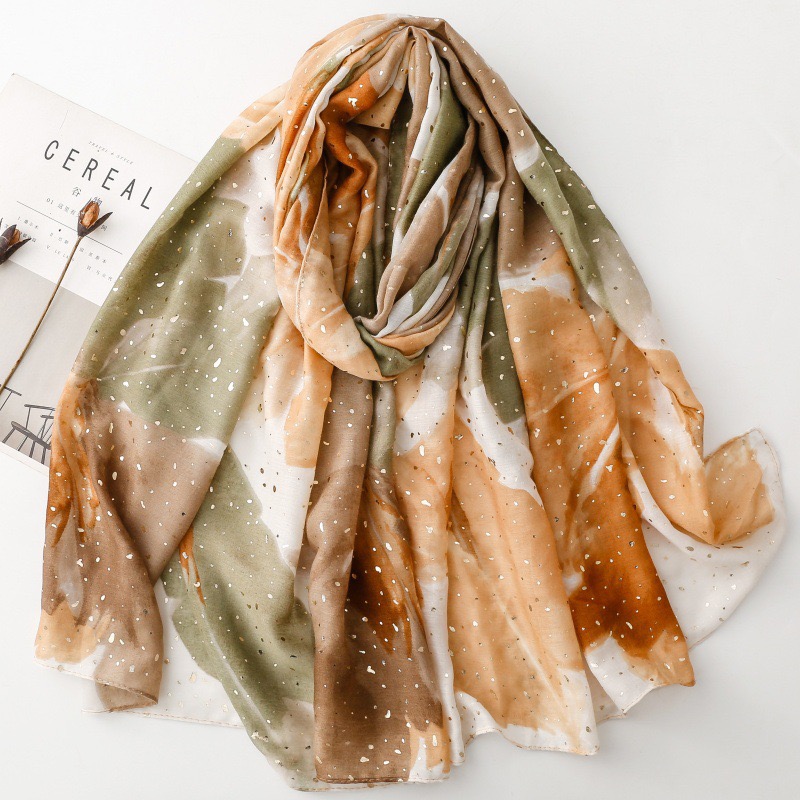 Nouvelle Écharpe Châle en Coton Viscose Scintillant à Motifs Floraux Lurex, Foulard Pashmina de Haute Qualité pour Femme, Stola, Bufandas, Hijab Musulman