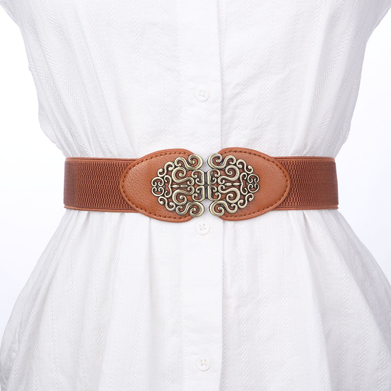 Ceinture élastique rétro extensible pour femmes, large, accessoire de mode pour filles, adapté à l'appariement de jupes, pantalons, robe, gagnant