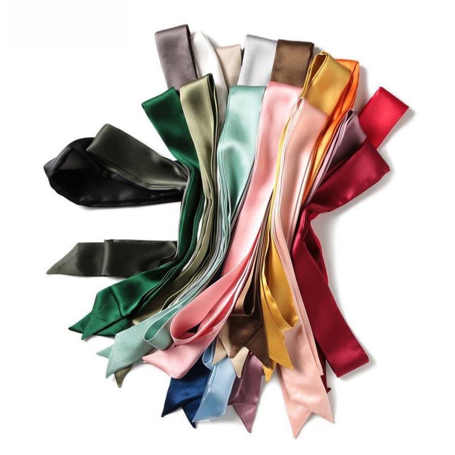 Écharpe fine de luxe en soie simulée, mode 2025, ruban pour poignée de sac, bandeau imprimé cheval pour femme, petit foulard pour cheveux, bandeau féminin