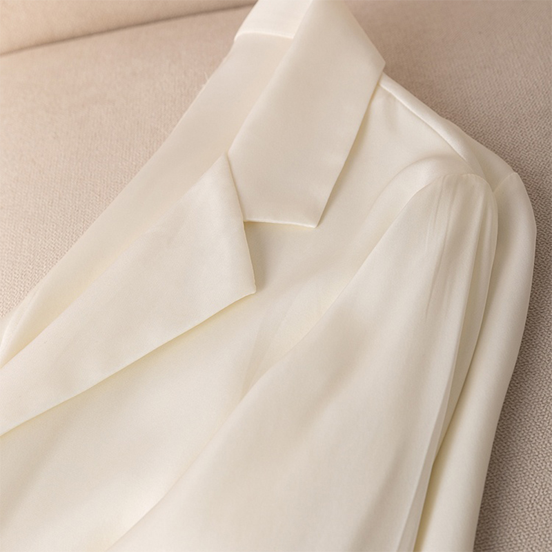 Blazer en soie pour femmes, 95% soie de mûrier, 5% élasthanne, 19 momme, couleurs unies, manches 3/4, manteau à un bouton, MM147