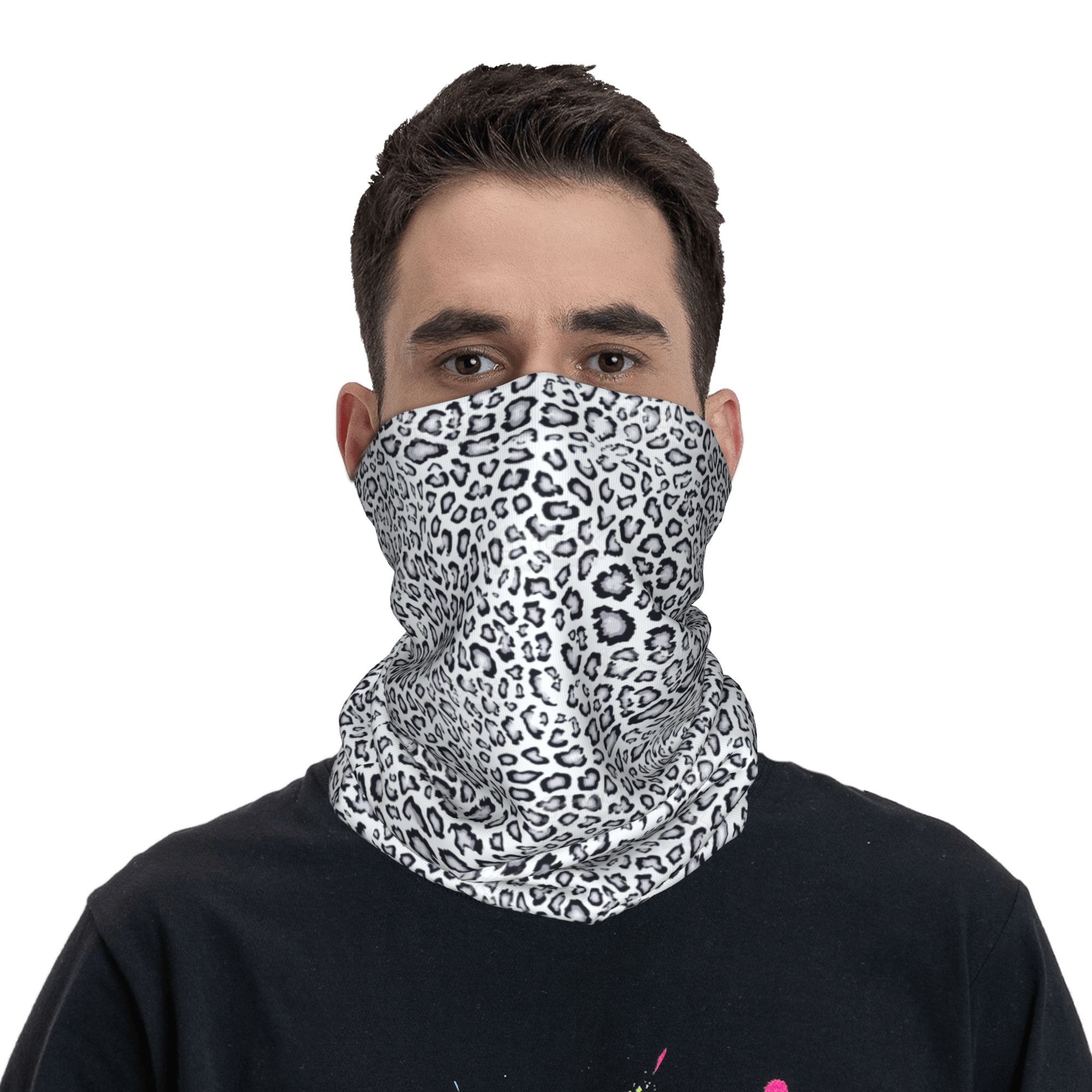 Cache-cou personnalisé en imprimé léopard/guépard pour femme et homme, protection UV, écharpe bandana camouflage pour le ski