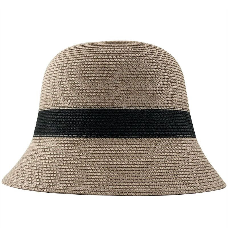 Chapeau de paille pour femmes, à la mode, pour le soleil, à visière, Style Panama, pour la plage, pour l'extérieur