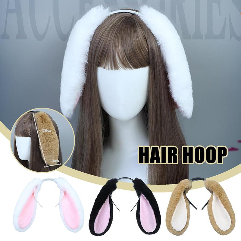 Nouveau mignon lapin oreilles bandeau en peluche lapin cheveux cerceau chapeaux femmes fille Cosplay Costume fourrure cheveux accessoires pour fête de noël