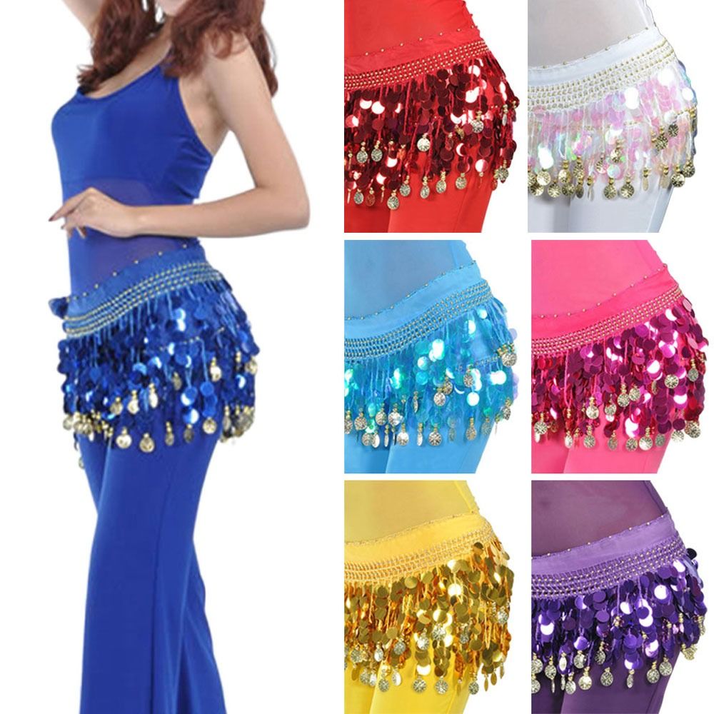 Thaïlande/inde/arabe danseuse paillettes glands jupe femmes Sexy danse du ventre hanche écharpe ceinture portefeuille danseuse jupe femme spectacle Costumes