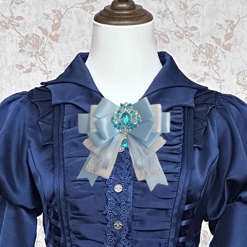 Nœud papillon pour femmes, bâton lumineux de Concert, Original, fait à la main, uniforme Lolita de luxe, accessoires de chemise, col en strass, fleur