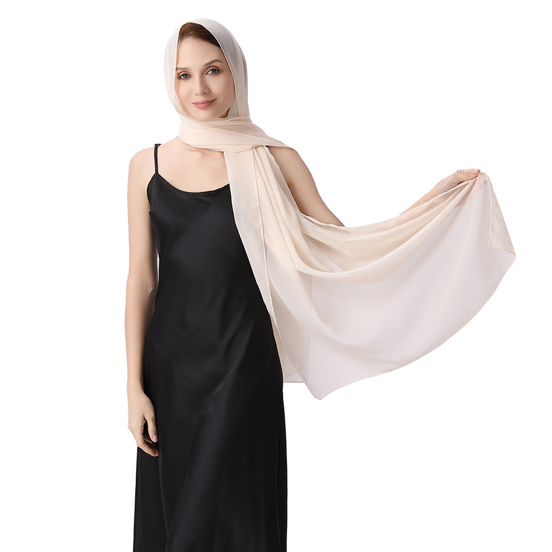 Châle de mariage élégant en mousseline de soie, couleur unie, pour mariée, demoiselles d'honneur, robe de soirée, écharpe Cheongsam, accessoire deux en un pour femmes