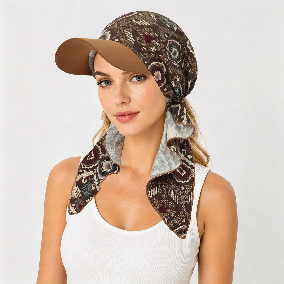 Nouvelle Tendance 2026 : Casquettes Hijab Musulmanes Imprimées avec Visière, Casquette de Baseball pour Femme, Coiffe Turban Bonnet pour le Ramadan, Accessoire de Mode Féminin