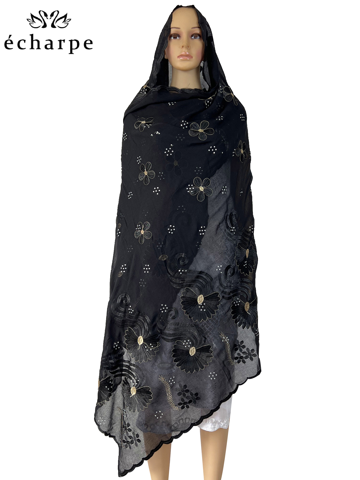 Écharpe de Dubaï pour femmes musulmanes, Hijab africain 2022 coton, Islam Hijab, Pashmina, Turban, Écharpe de sauna, Châles brodés, Nouveau, 100%