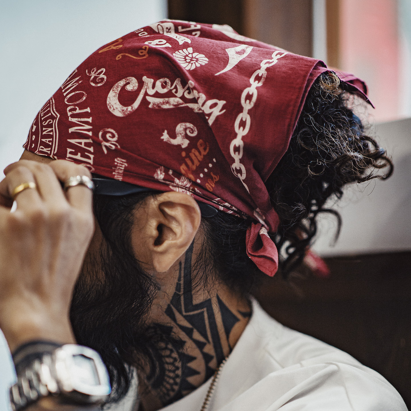 Bandana en coton imprimé Maden pour homme, style rétro américain Amekaji, foulard vintage, accessoire de mode classique style Old Money