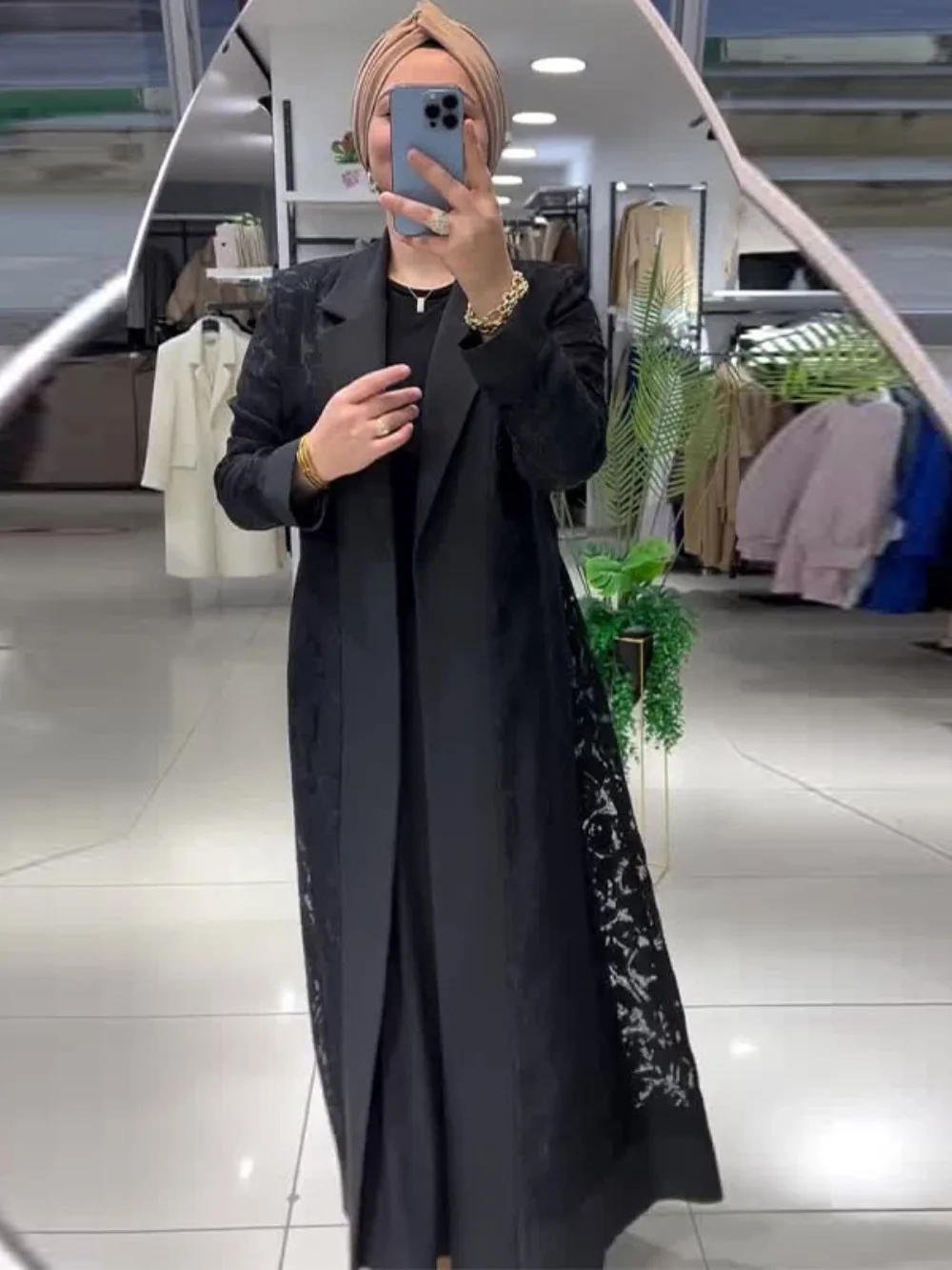 Abaya-Manteau long décontracté pour femmes musulmanes, pardessus à revers amissié, coupe-vent arabe, Ramadan, Maroc, Dubaï, Eid