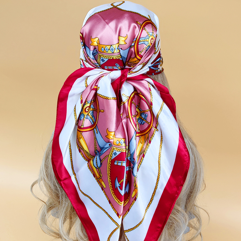 Écharpe carrée de luxe pour femmes, écharpe de sauna de plage, écharpes de protection solaire, design à la mode, les quatre saisons, châles populaires, injHijab, 90x90cm, nouveau