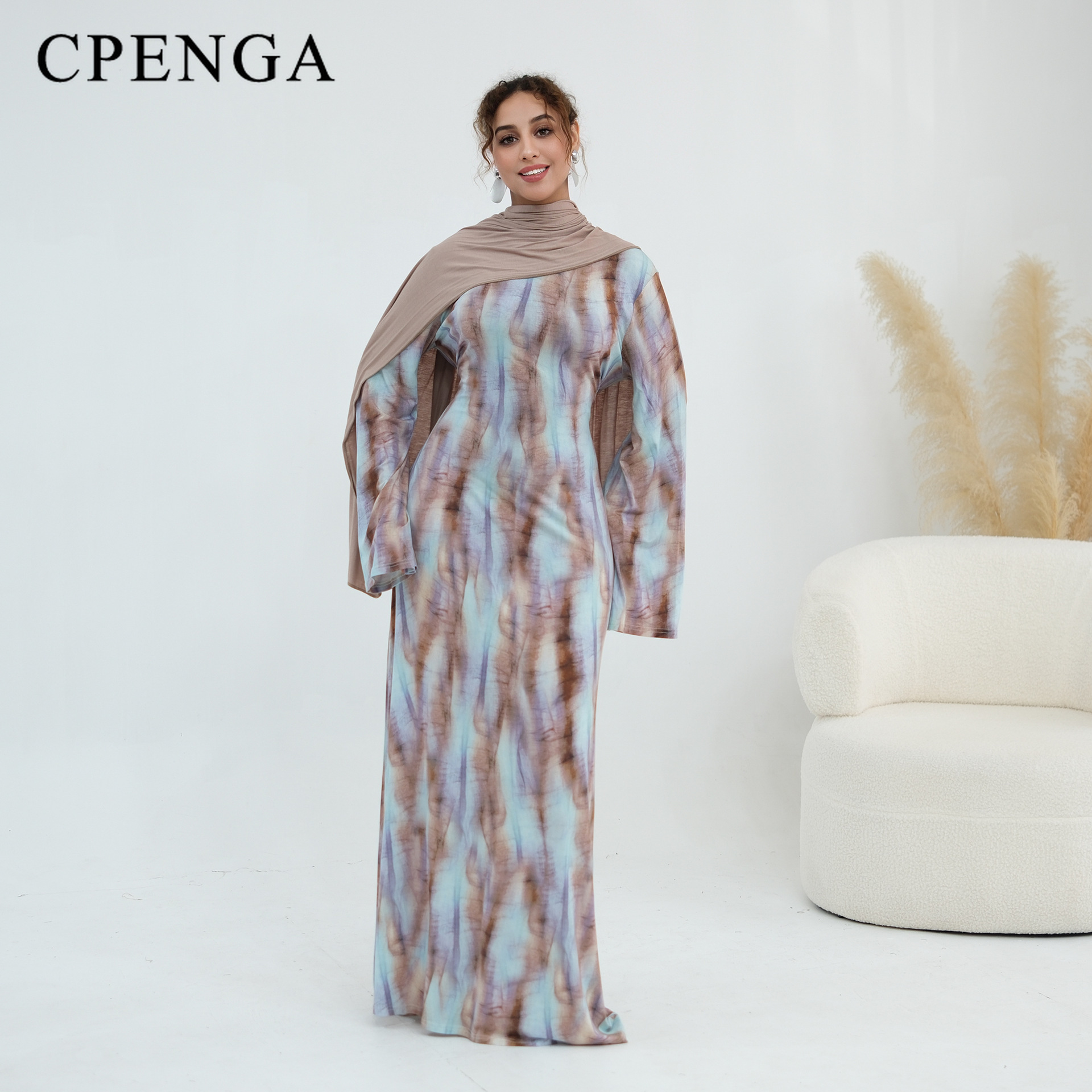 Robe Abaya Imprimée Extensible Grande Taille pour Femme, Tenue Musulmane Décontractée, Style Dubaï Élégant, Robes Musulmanes Abordables avec Livraison Gratuite 2026