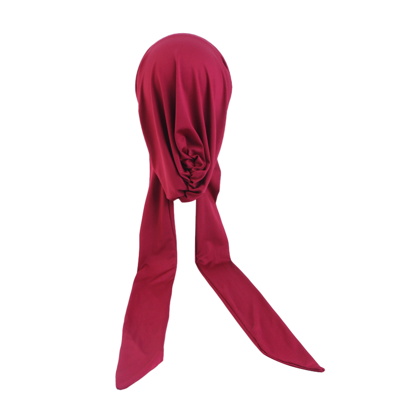 Lot de 2 Bonnets Turban Pré-Noués pour Femmes, Foulard à Longue Queue, Bandana Extensible, Sous-Hijab Musulman, Bonnets pour Perte de Cheveux