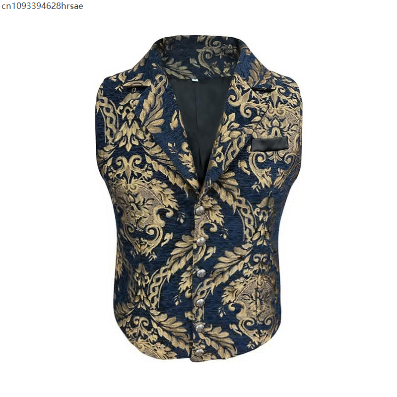 Gilet de Costume Victorien pour Homme, Style Cour Royale Médiévale, Gilet Gothique Steampunk, Veste sans Manches, Tenue de Mascarade