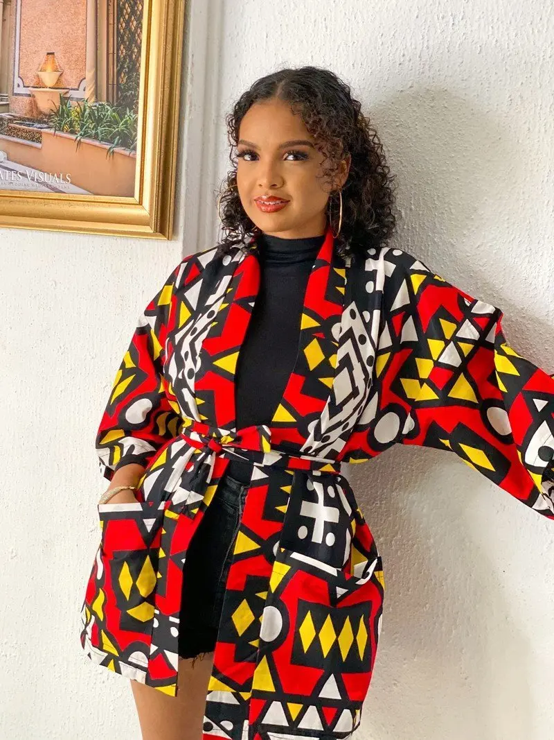 Robe africaine pour femmes, cardigan kimono à la mode, manteau traditionnel imprimé floral, jupe africaine de fête éducative