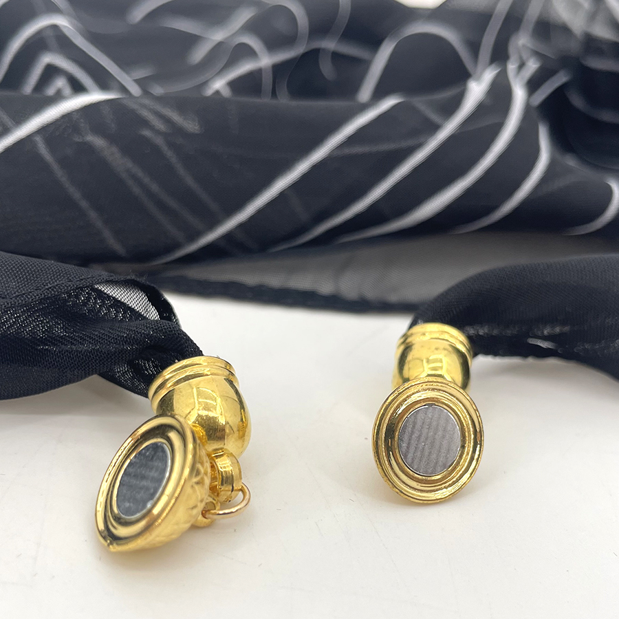 Écharpe de cou à imprimé rayé avec boucle magnétique, fixation rapide et facile, sans nœuds complexes, foulard tour de cou