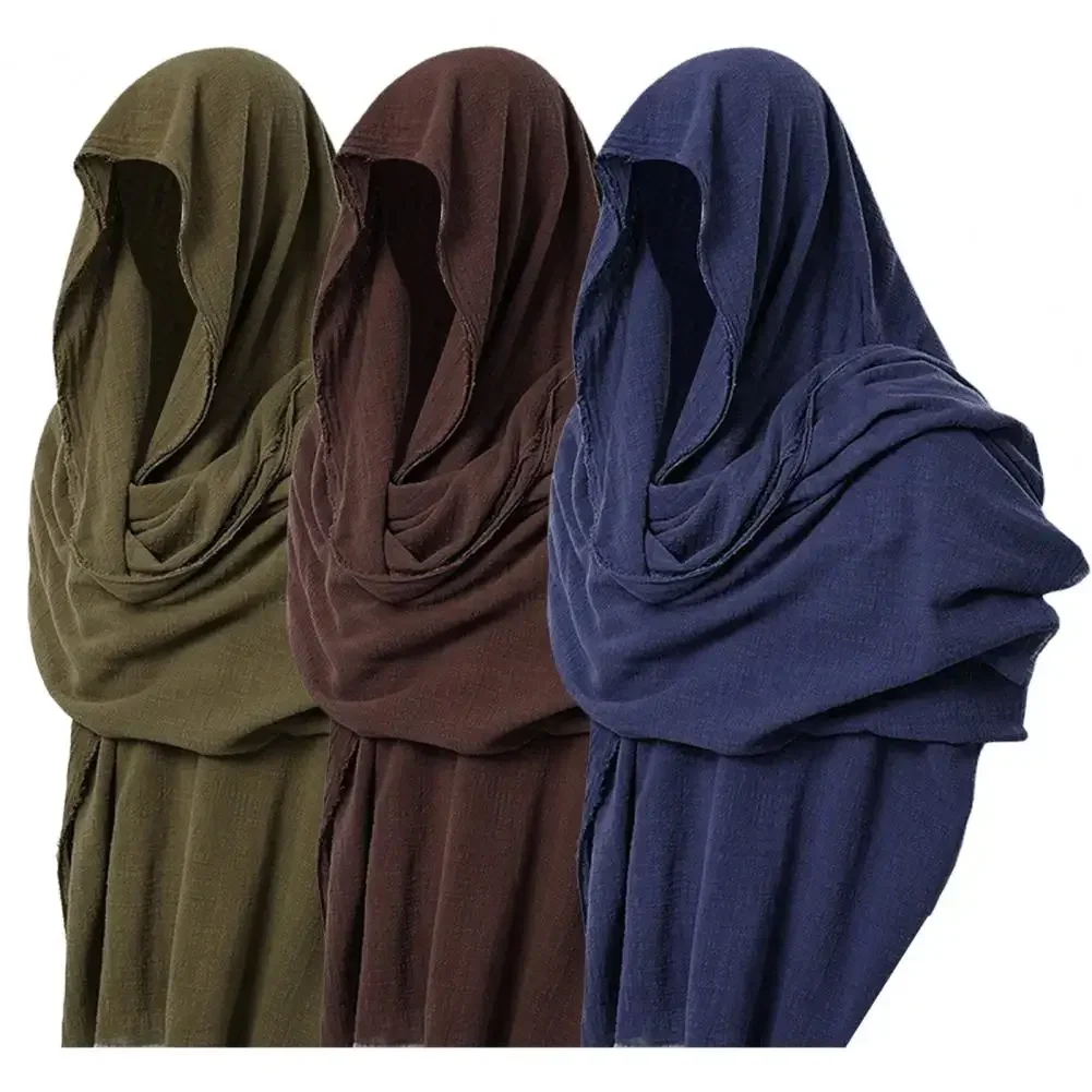 Écharpe Vintage en tissu doux pour hommes, confortable, respirant, couleur unie, garde au chaud, cape à capuche, Costume médiéval pour Banquet, printemps