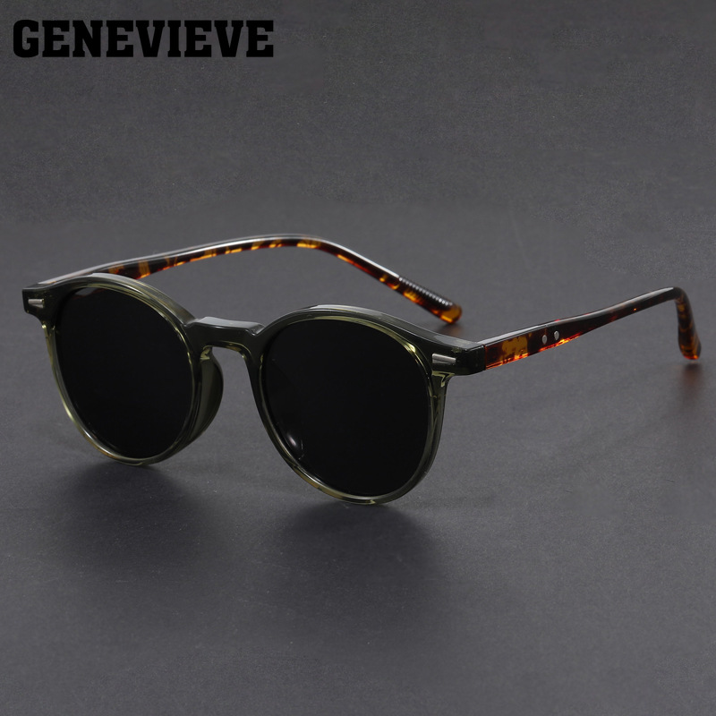 GENEVIEVE – lunettes de soleil polarisées pour hommes et femmes, monture ronde géométrique Simple, Protection UV, Prescription personnalisable 1080