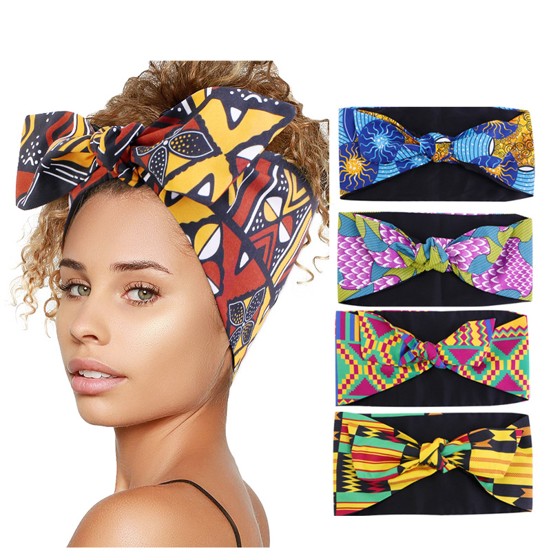 Nouveau bandeau imprimé africain pour femmes élastique sport Yoga bandeau pour tresses bouclés filles Salon maquillage bandeau Turban chapeaux