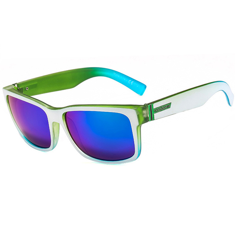 Lunettes de soleil carrées de marque pour homme, style rétro, sport, de luxe, effet miroir, protection UV400