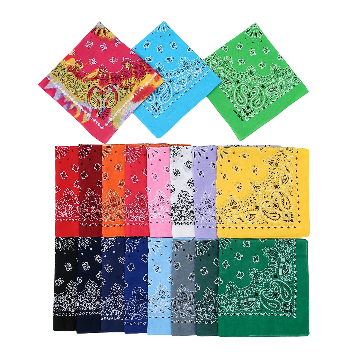Nouvelle Écharpe Carrée en Coton Imprimé Paisley Tendance 2026 – Bandana Hip-hop pour Hommes et Femmes, Bandeau Cheveux Moto