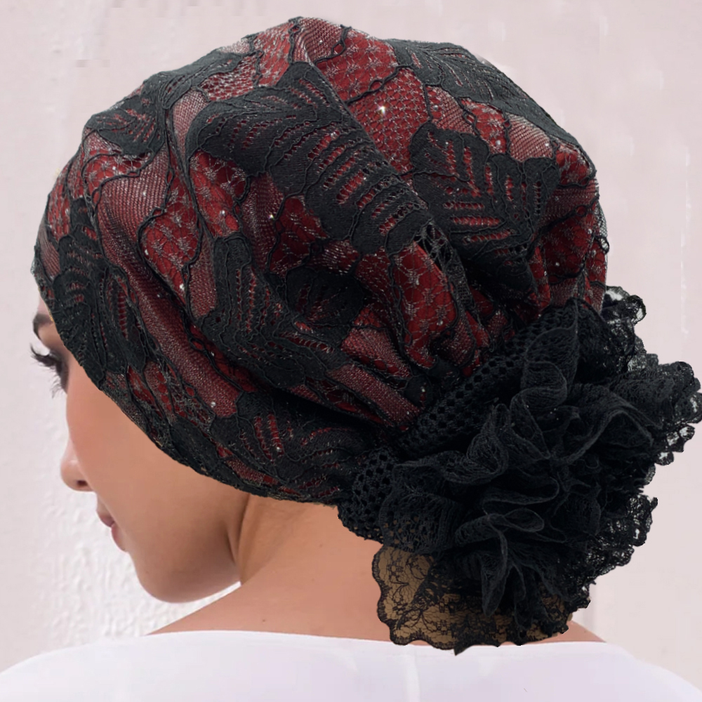 Casquette turban brodée pour femme, couvre-chef respirant, bonnet musulman, sous écharpe, chapeaux de chimio contre le cancer, été