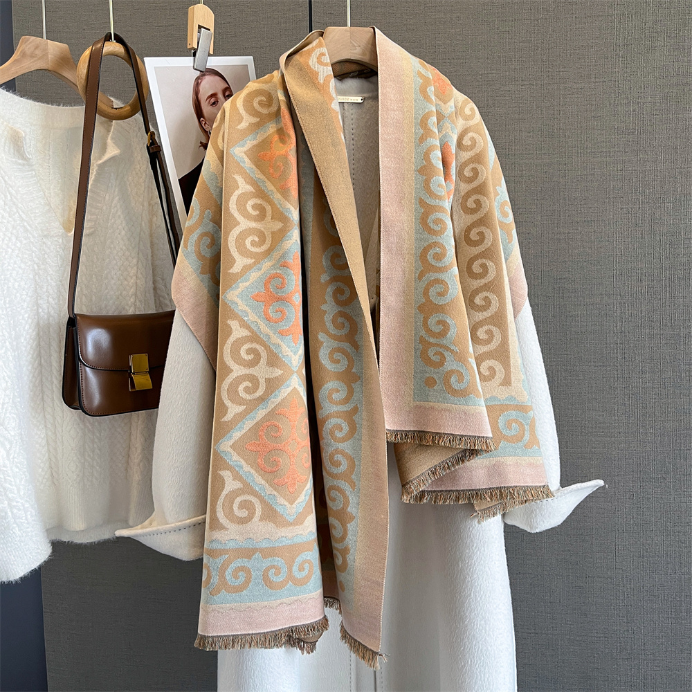 Écharpe de luxe en cachemire pour femme, châle imprimé, paréo doux, Poncho élégant, couverture épaisse et chaude, Pashmina, hiver