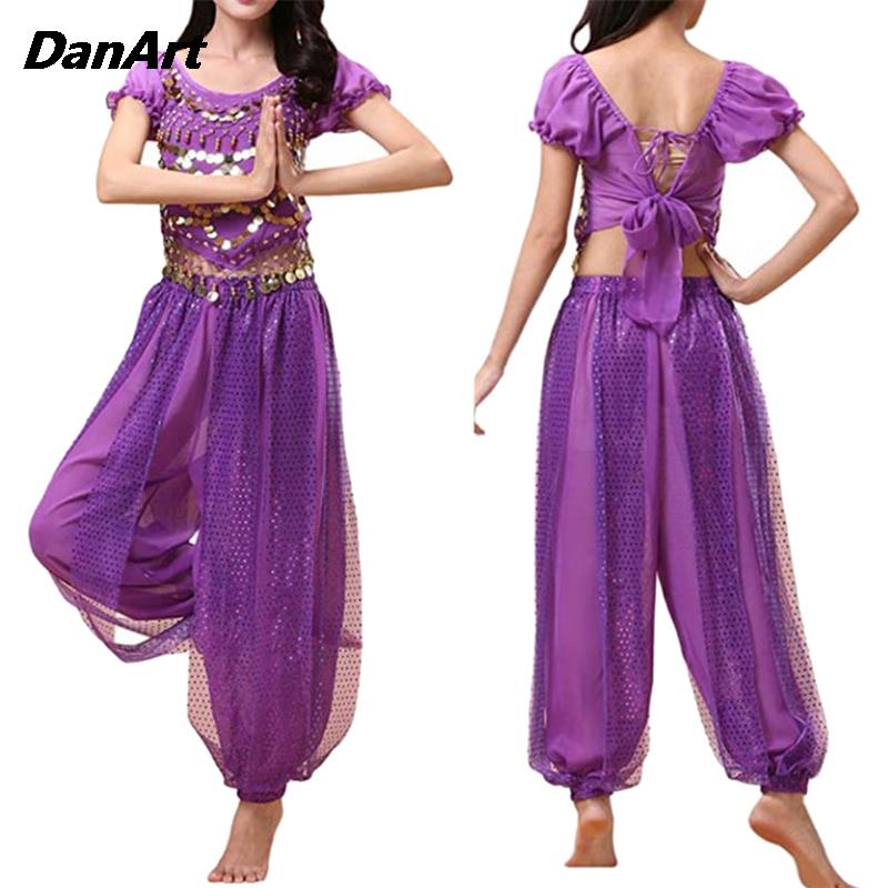 Ensemble de olympiques de danse du ventre indien pour femmes, haut et pantalon, olympiques de danse arabe financièrement, olympiques d'Halloween, olympiques de scène