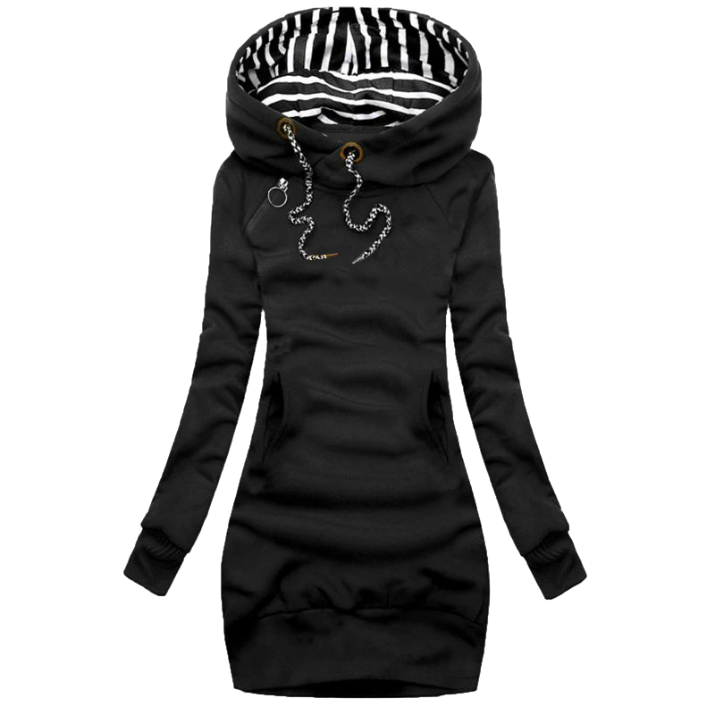Femmes robe pull à manches longues robe à capuche automne hiver décontracté mince pull à capuche robe